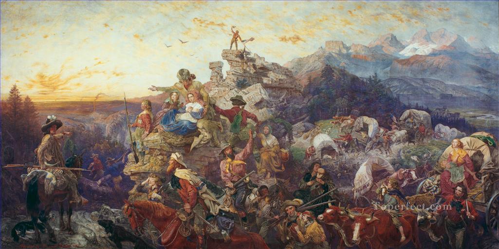 帝国の西への進路は軍事戦争に進む エマヌエル・ロイツェ油絵